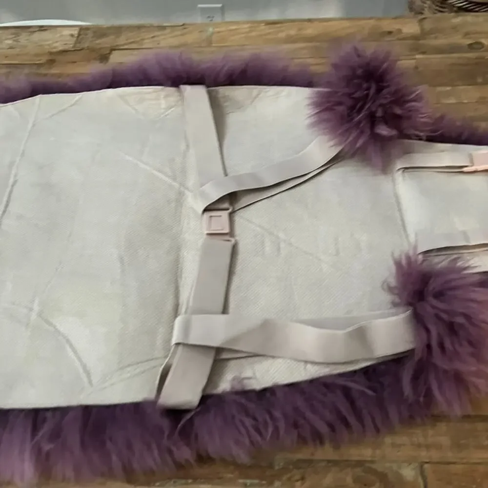 Genuine Sheepskin Fur Car Seat Cover Dyed Purple Seat Pad Cushion